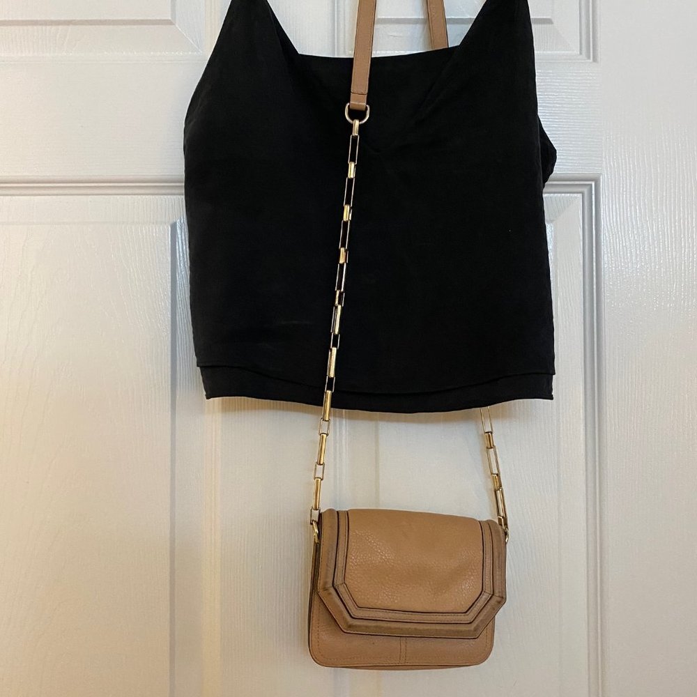 Tan Leather Purse - Luana Brand.  Over the Shoulder Crossbody